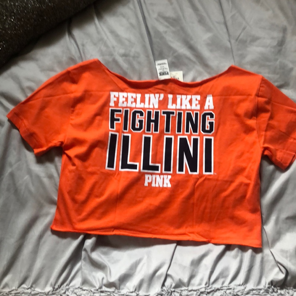 💕2 for $20💕PINK University of Illinois Crop Top